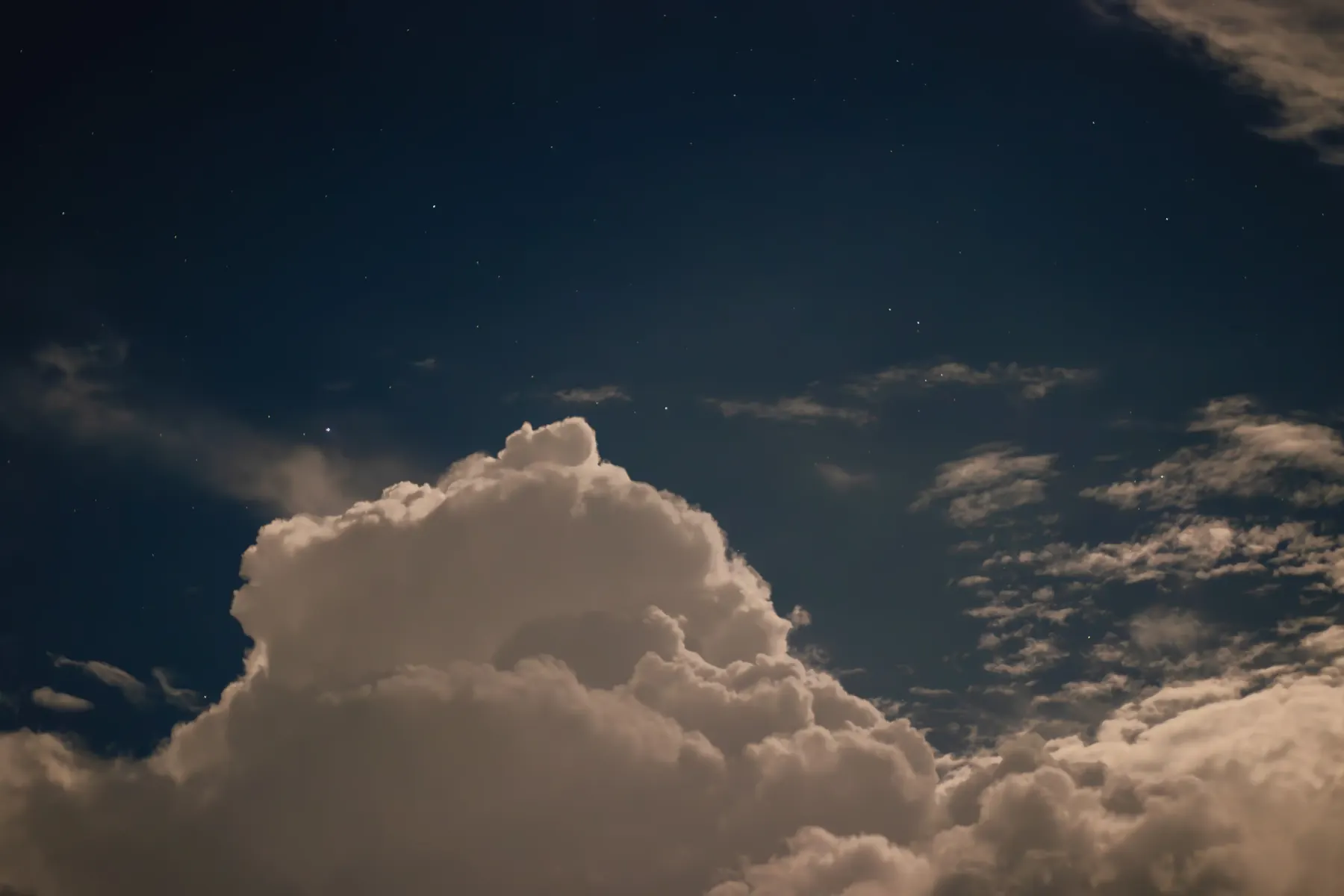 A cloud formation glowing at dusk
